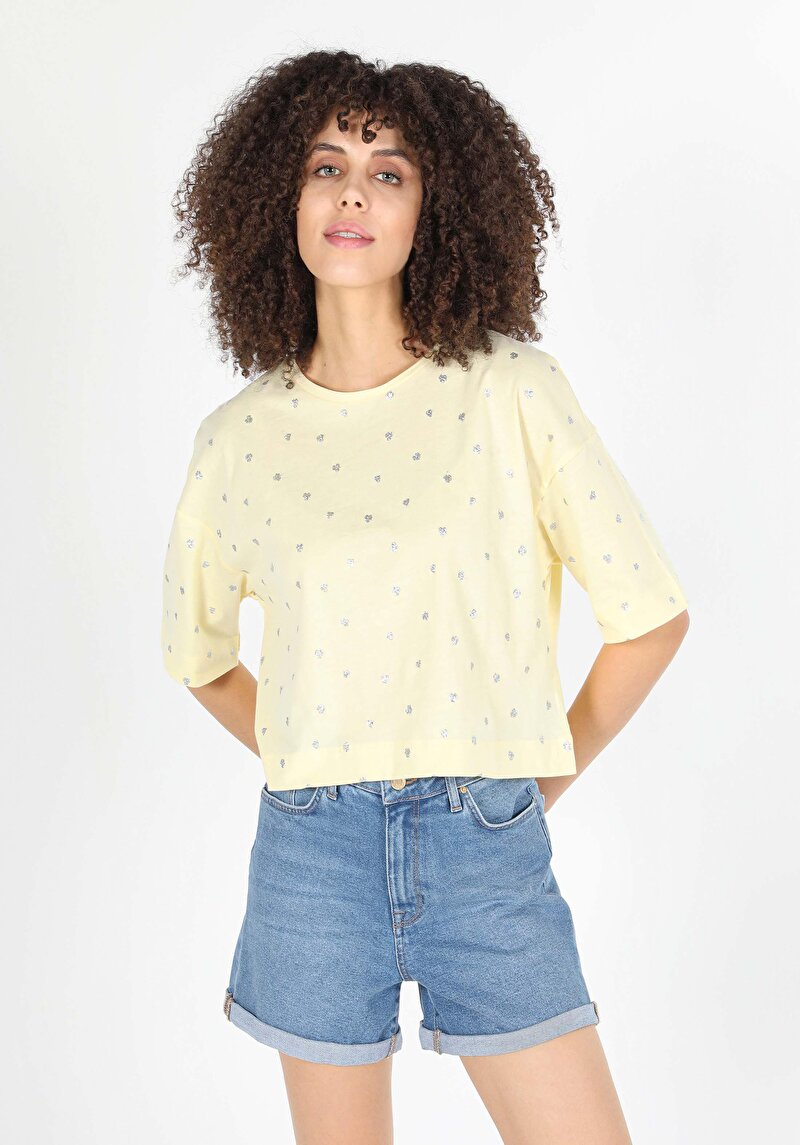 Afișați detalii pentru Tricou Cu Maneca Scurta De Dama Galben Comfort Fit  Cl1058807