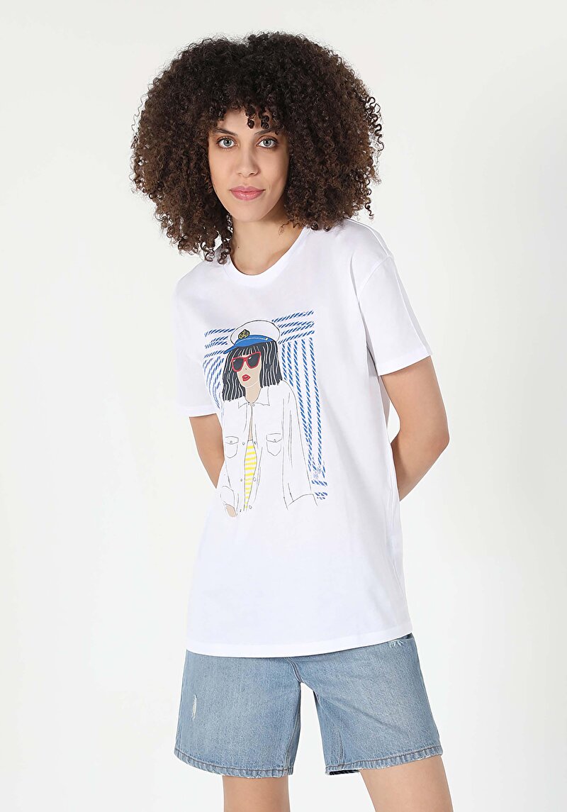 Afișați detalii pentru Tricou Cu Maneca Scurta De Dama Alb Comfort Fit  Cl1058917