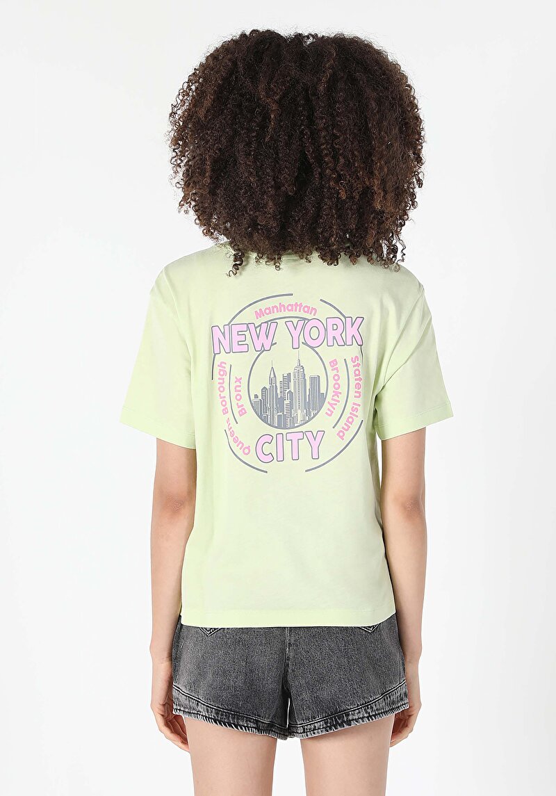 Afișați detalii pentru Tricou Cu Maneca Scurta De Dama Verde Regular Fit  Cl1058948