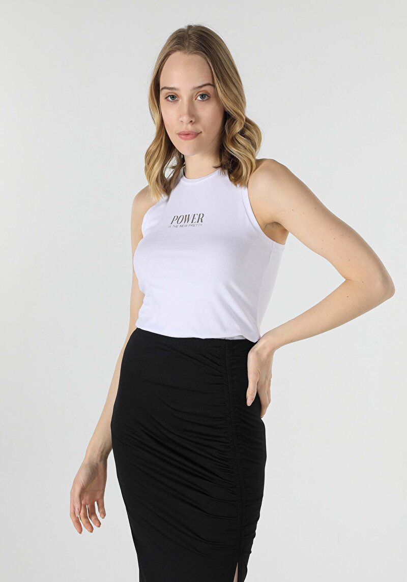 Imagine a Maiou De Dama Alb Slim Fit Cl1058987