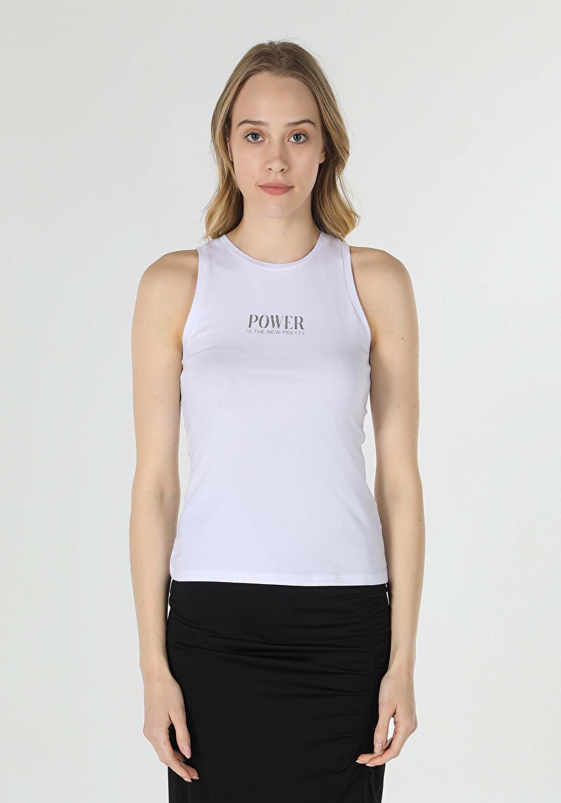 Afișați detalii pentru Maiou De Dama Alb Slim Fit  Cl1058987