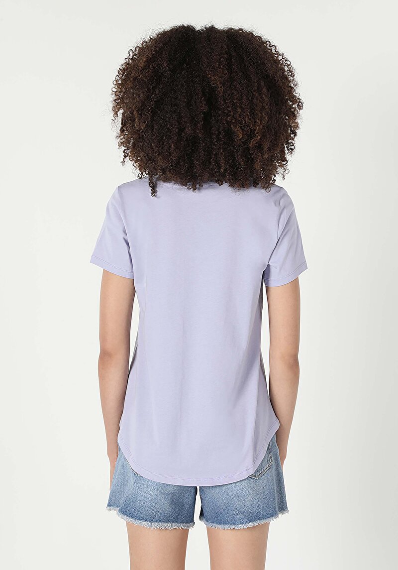 Imagine a Tricou Cu Maneca Scurta De Dama Mov Regular Fit Cl1059013