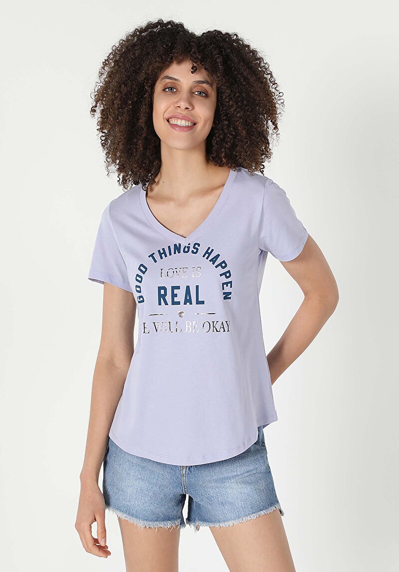 Afișați detalii pentru Tricou Cu Maneca Scurta De Dama Mov Regular Fit  Cl1059013