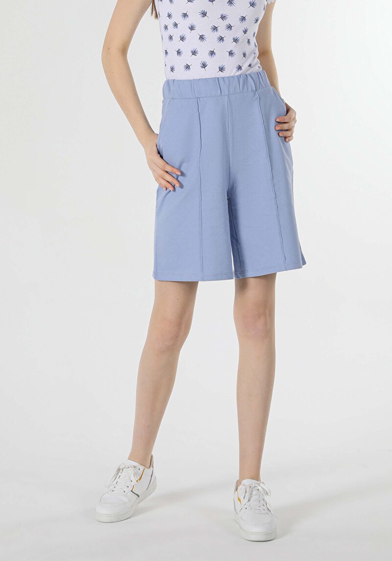 Imagine a Short / Pantaloni Scurti De Dama Albastru Regular Fit Cl1059069