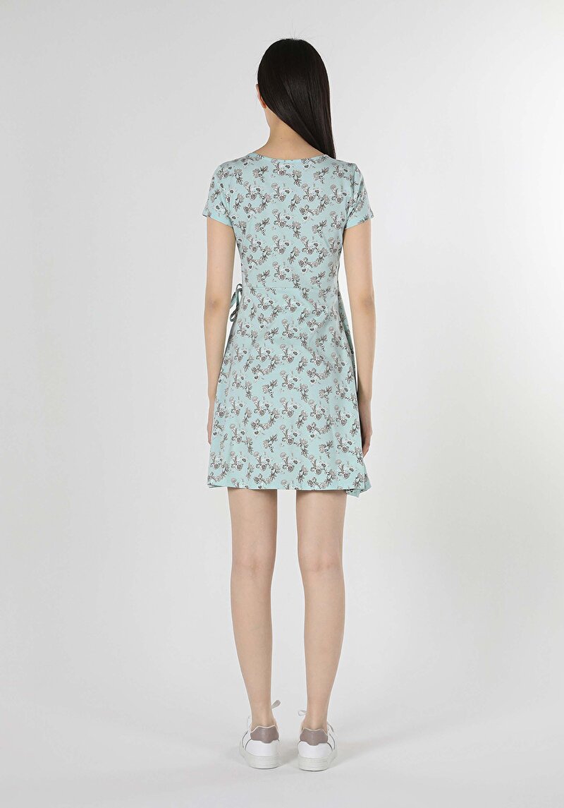 Afișați detalii pentru Regular Fit Rochie Verde Cu Mânecă Scurtă Pentru Femei