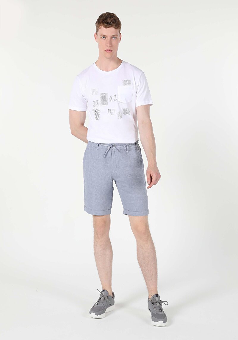 Afișați detalii pentru Short / Pantaloni Scurti De Barbati Albastru Regular Fit  Cl1059318