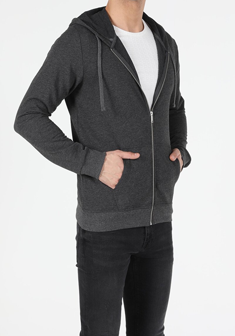 Afișați detalii pentru Regular Fit Hanorac Cu Glugă Pentru Bărbați Antracit