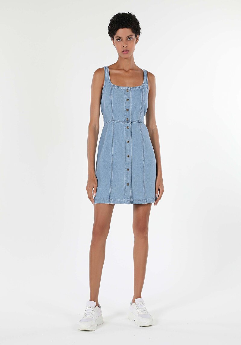 Imagine a Rochie De Dama Albastru Deschis Slim Fit  Cl1059500