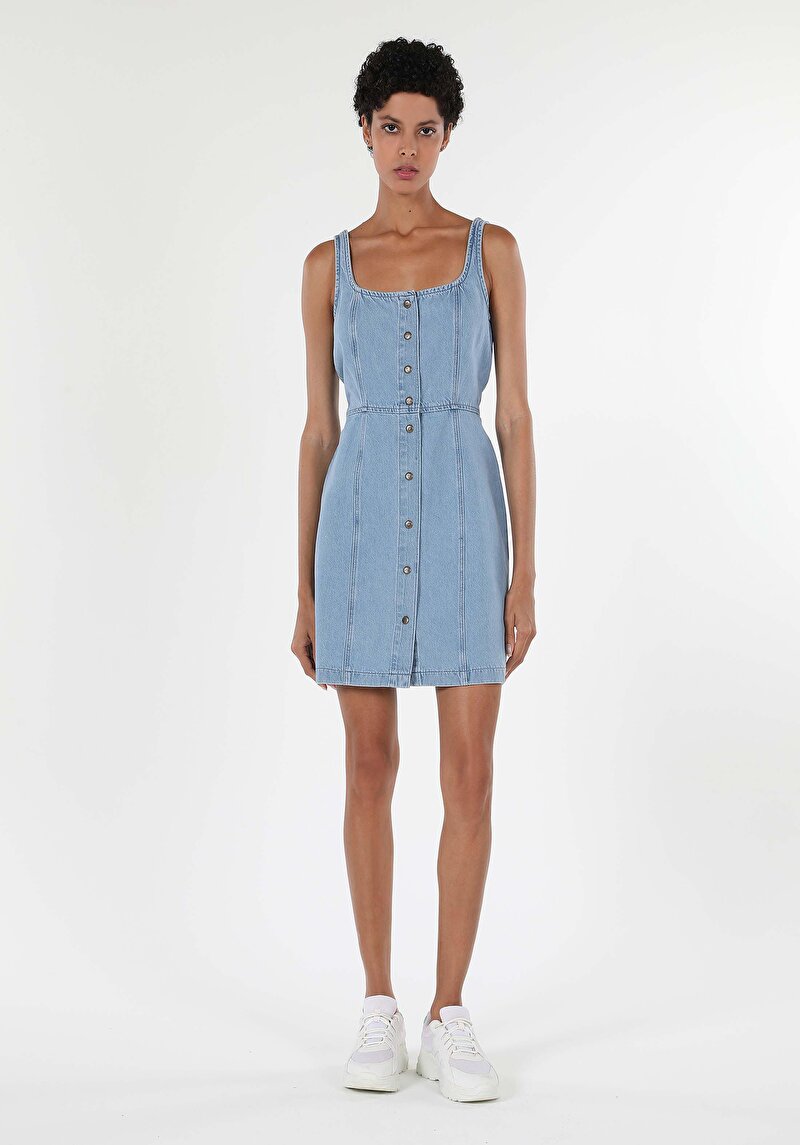 Afișați detalii pentru Rochie De Dama Albastru Deschis Slim Fit  Cl1059500