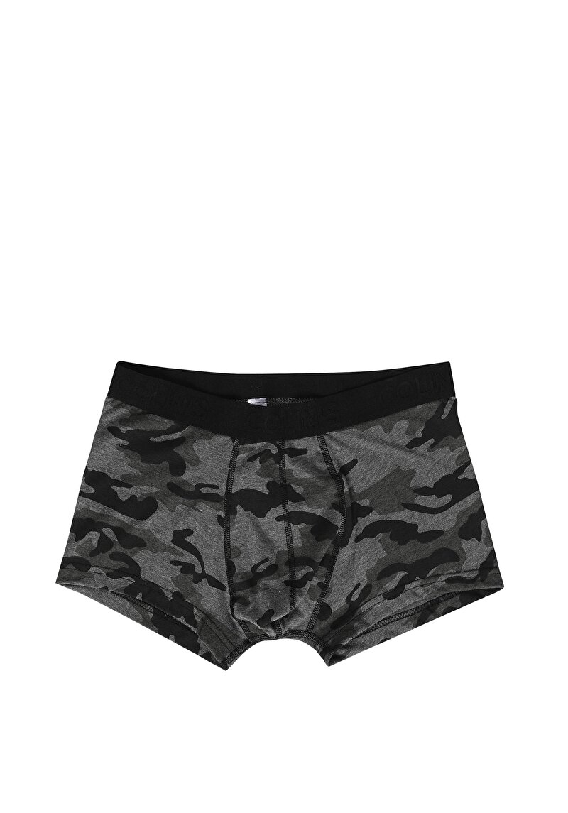 Imagine a Boxer Negru Pentru Bărbați Cu İmprimeu Modern Fit