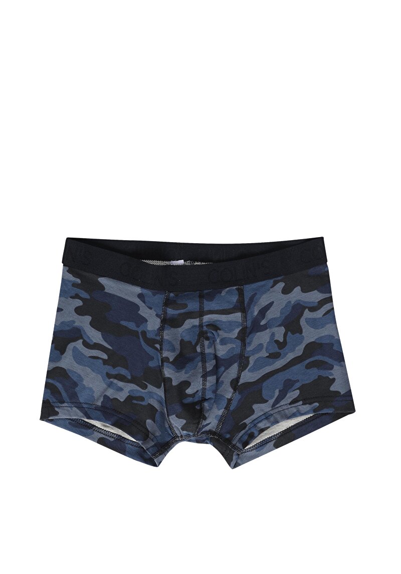 Imagine a Modern Fit Imprimat Boxer Bleumarin Pentru Bărbați