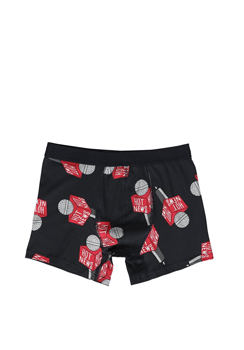 Imagine a Modern Fit Imprimat Boxer Bleumarin Pentru Bărbați