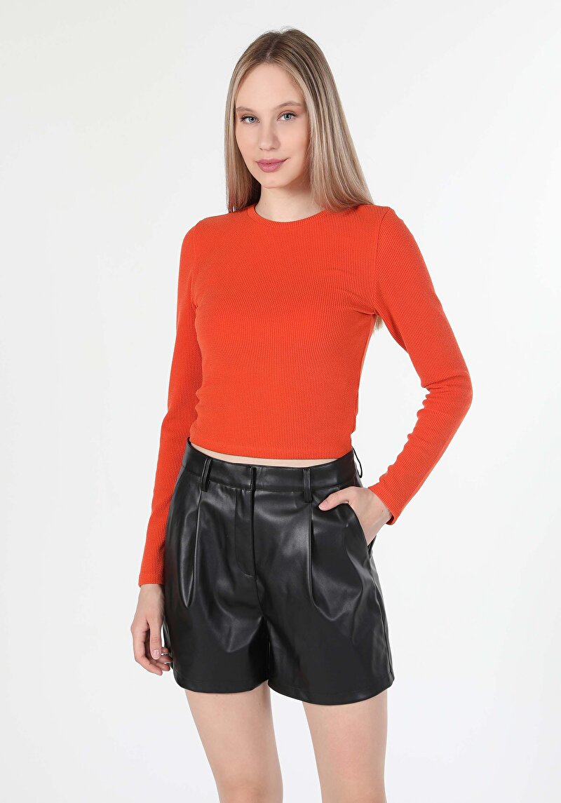 Afișați detalii pentru Tricou Cu Maneca Lunga De Dama Portocaliu   Cl1060602