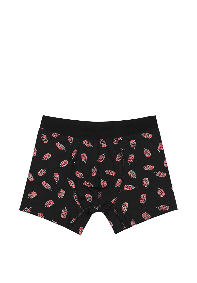 Imagine a Boxer Negru Pentru Bărbați Cu İmprimeu Modern Fit