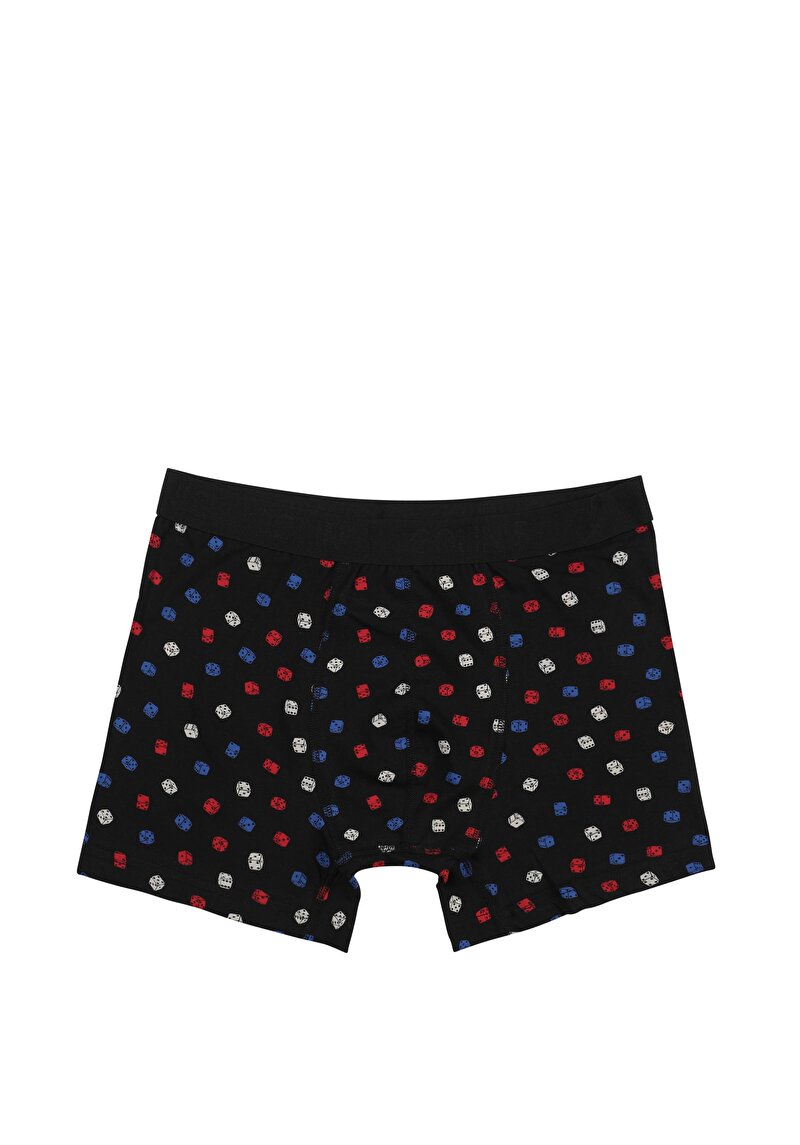 Imagine a Boxer Negru Pentru Bărbați Cu İmprimeu Modern Fit