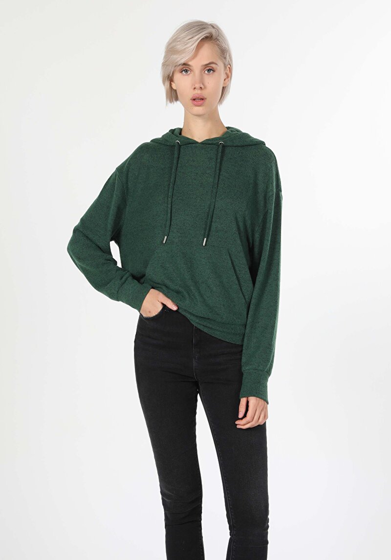 Imagine a Tricou Cu Maneca Lunga De Dama Verde Regular Fit Cl1061386