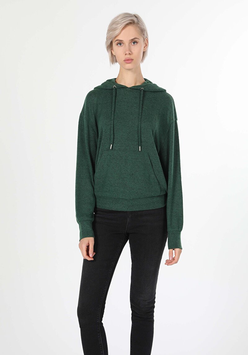 Imagine a Tricou Cu Maneca Lunga De Dama Verde Regular Fit Cl1061386