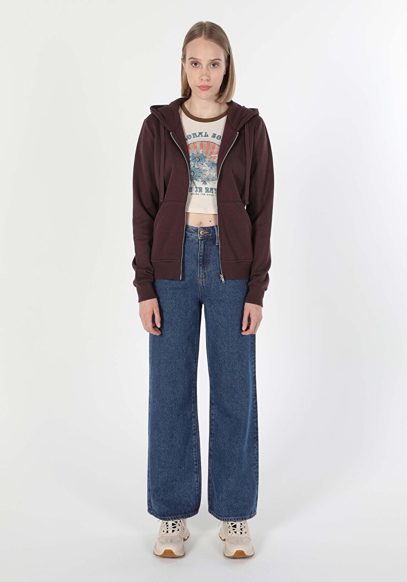 Imagine a Hanorac / Bluza De Dama Maro Regular Fit Cl1045199