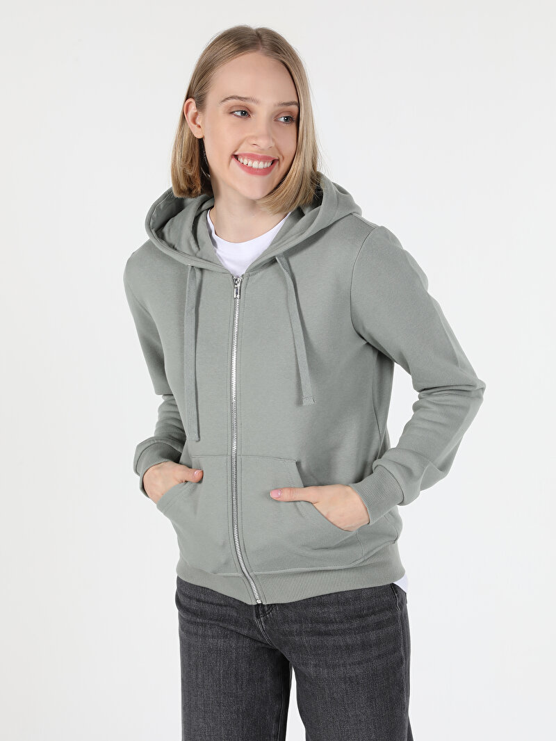 Afișați detalii pentru Hanorac / Bluza De Dama Verde Regular Fit  Cl1045199