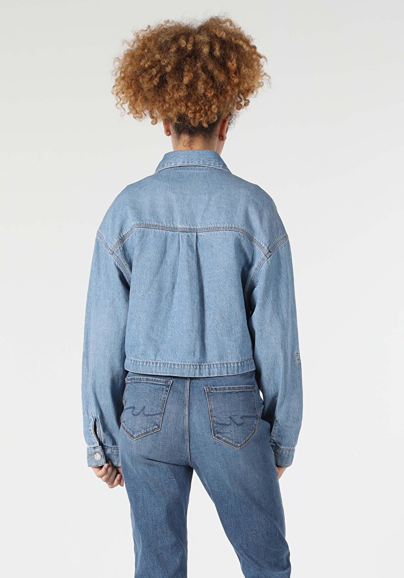 Imagine a Jacheta De Dama Albastru Oversize Fit Cl1058310