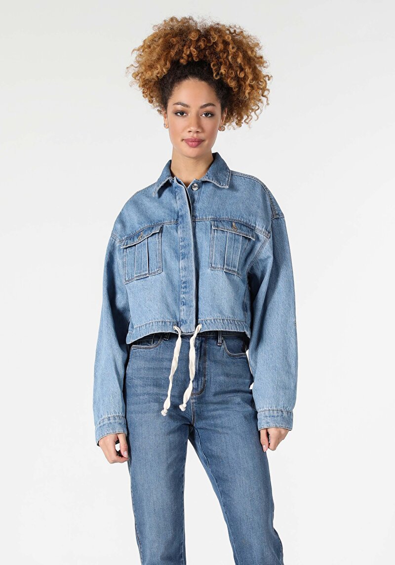 Afișați detalii pentru Jacheta De Dama Albastru Oversize Fit  Cl1058310