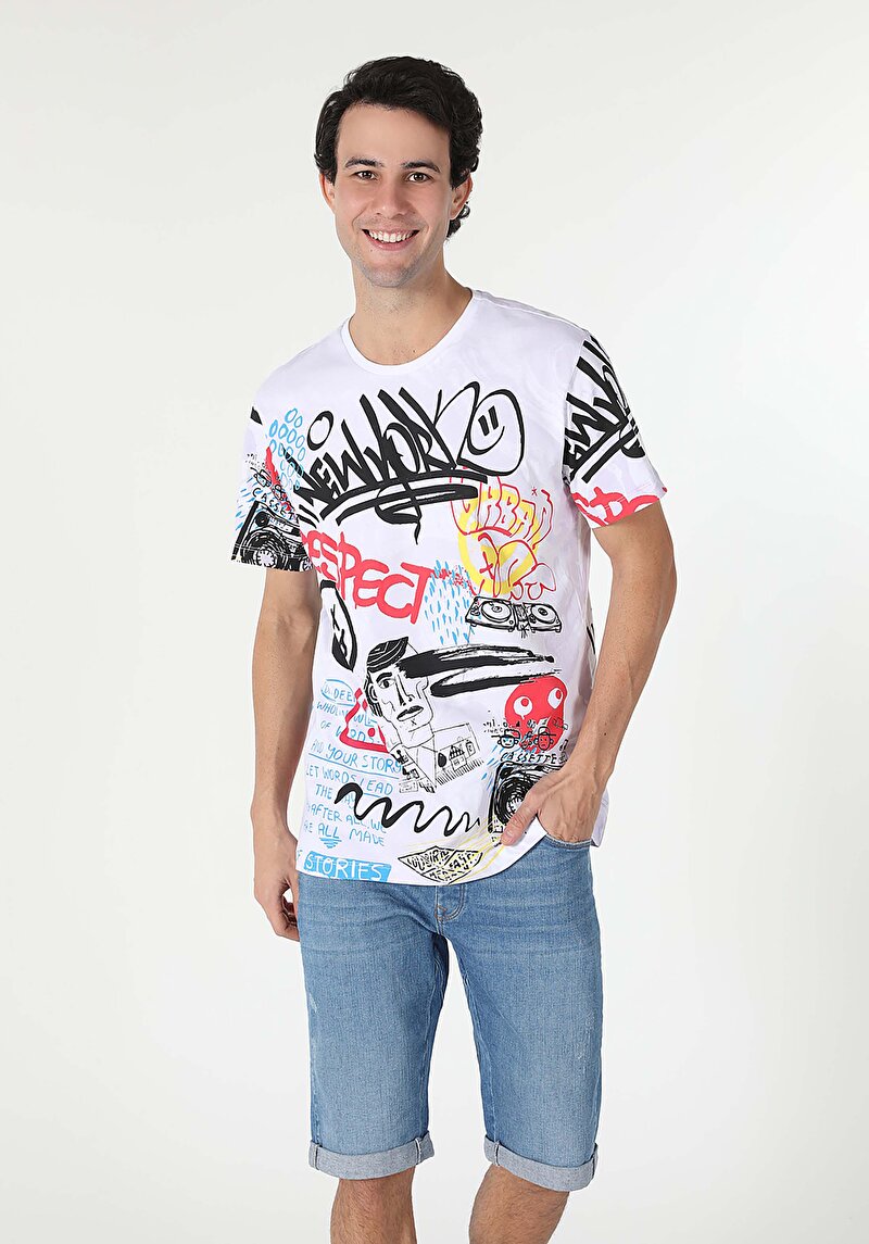 Imagine a Tricou Cu Maneca Scurta De Barbati Multicolor Comfort Fit  Cl1058686