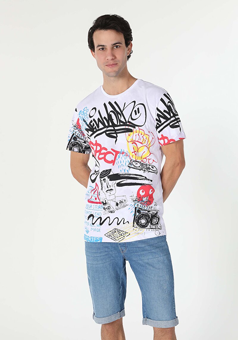 Imagine a Tricou Cu Maneca Scurta De Barbati Multicolor Comfort Fit Cl1058686