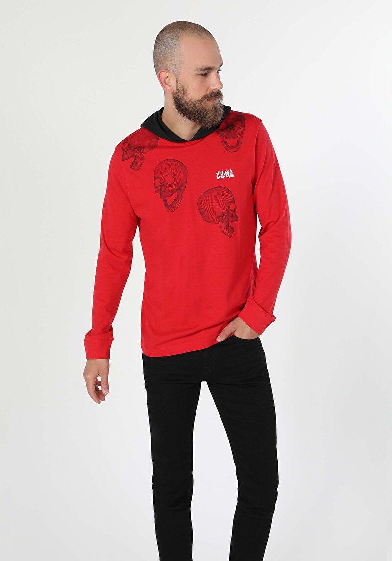 Imagine a Tricou Cu Maneca Lunga De Barbati Roşu Regular Fit Cl1060476