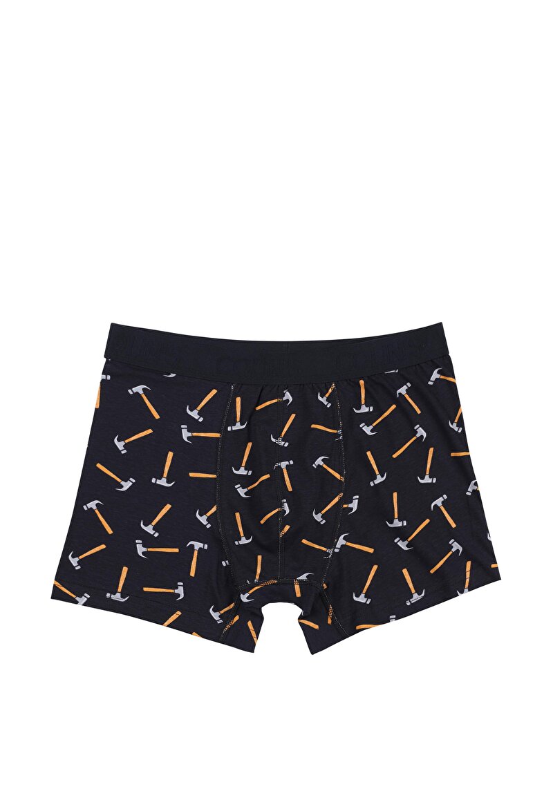 Imagine a Modern Fit Imprimat Boxer Bleumarin Pentru Bărbați