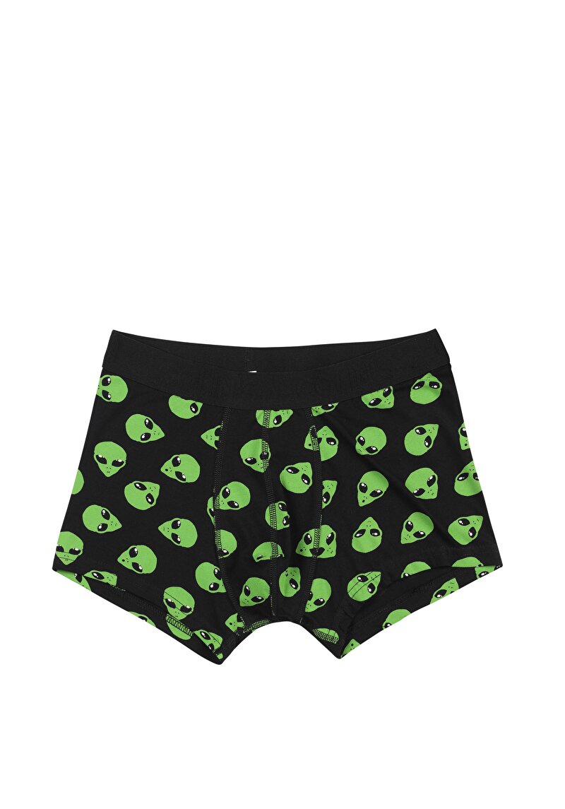 Imagine a Boxer Negru Pentru Bărbați Cu İmprimeu Modern Fit