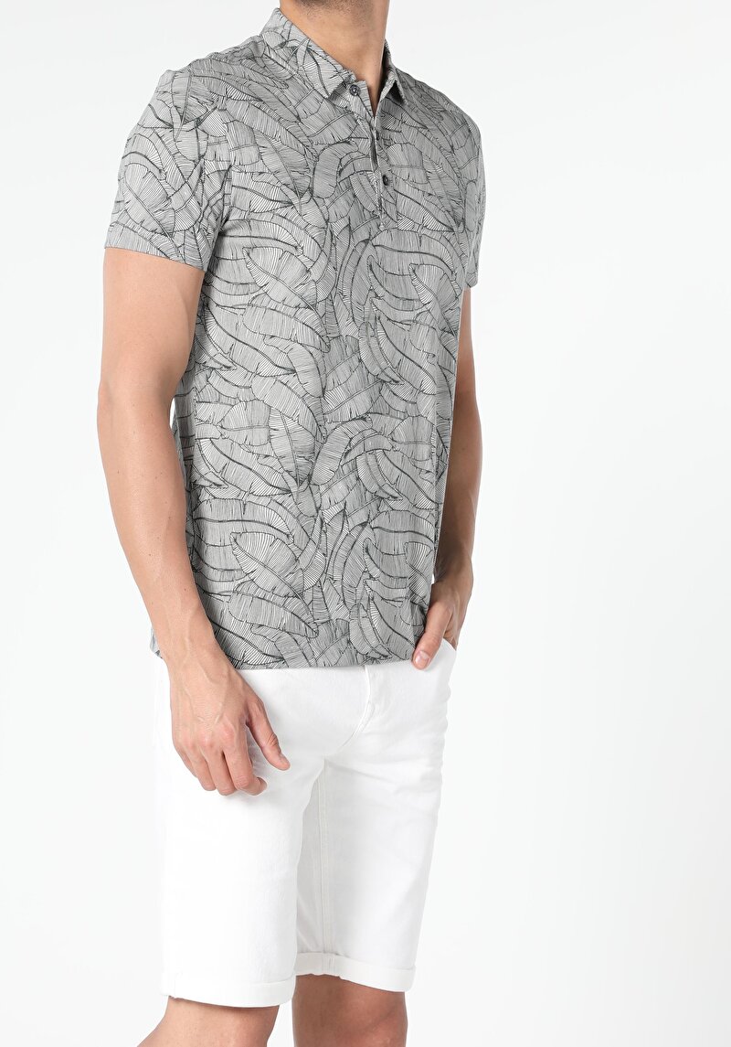 Imagine a Tricou Polo Cu Maneca Scurta De Barbati Kaki Regular Fit  Cl1052873