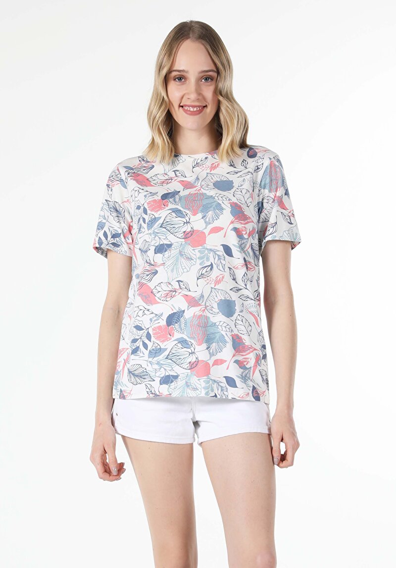 Afișați detalii pentru Tricou Cu Maneca Scurta De Dama Multicolor Regular Fit  Cl1057443