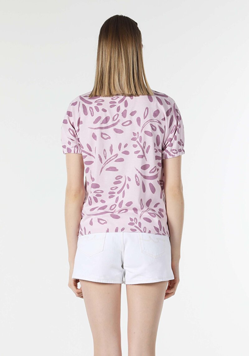 Imagine a Tricou Cu Maneca Scurta De Dama Mov Regular Fit Cl1057445