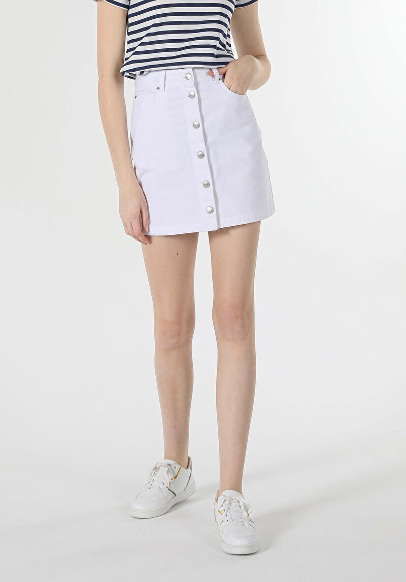 Imagine a Fusta De Dama Alb Mini  Cl1058886