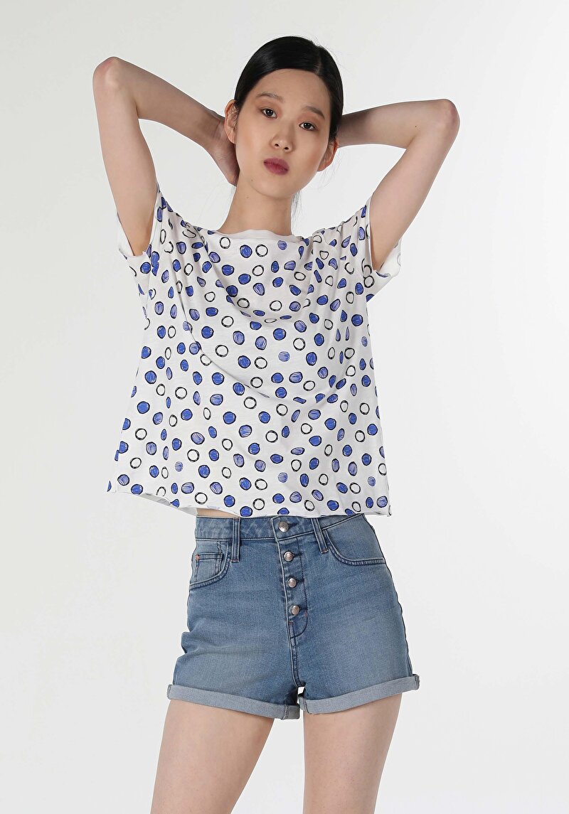 Imagine a Tricou Cu Maneca Scurta De Dama Alb Regular Fit  Cl1058938