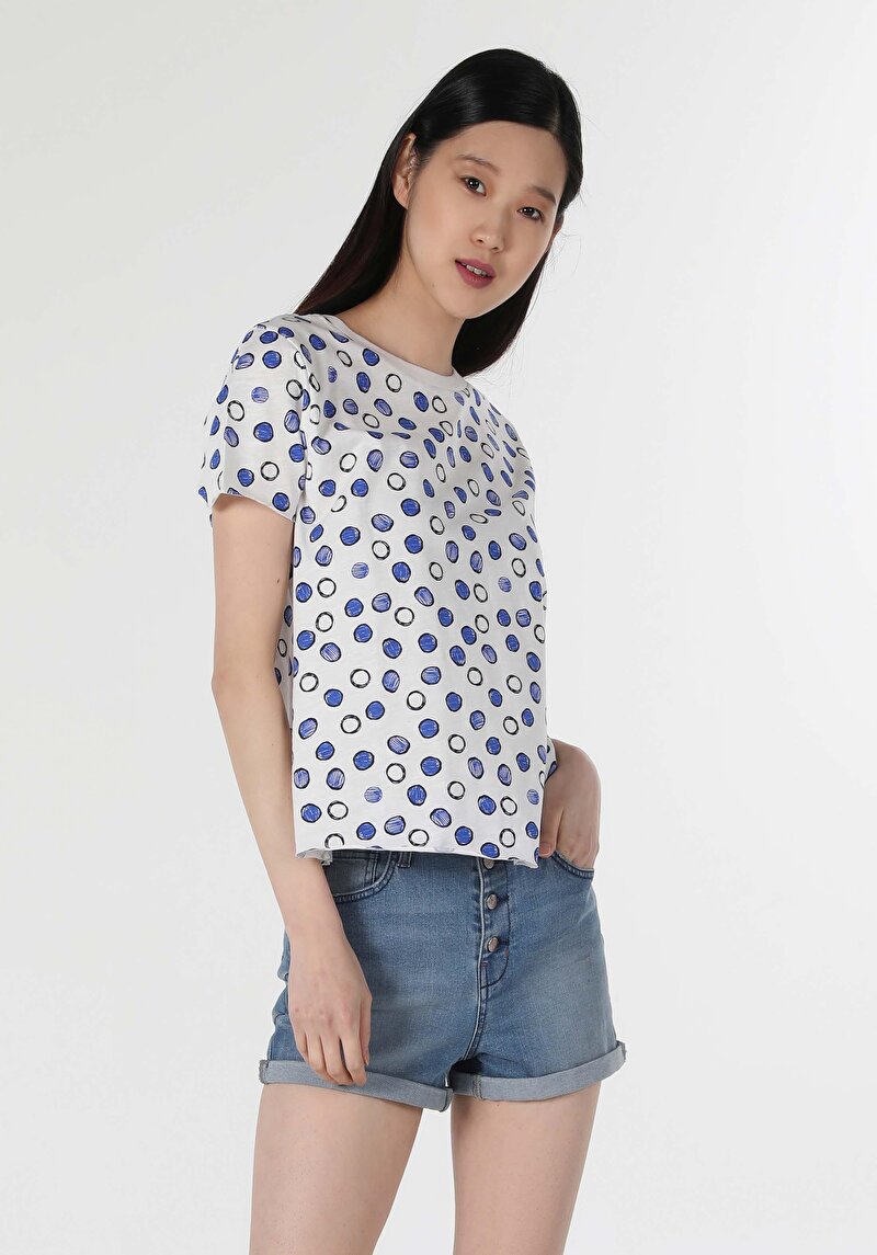 Imagine a Tricou Cu Maneca Scurta De Dama Alb Regular Fit Cl1058938