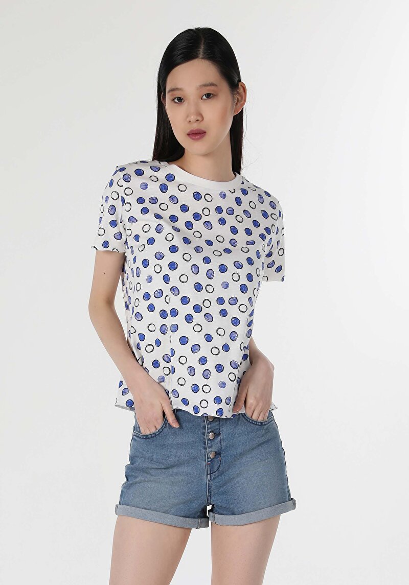 Afișați detalii pentru Tricou Cu Maneca Scurta De Dama Alb Regular Fit  Cl1058938