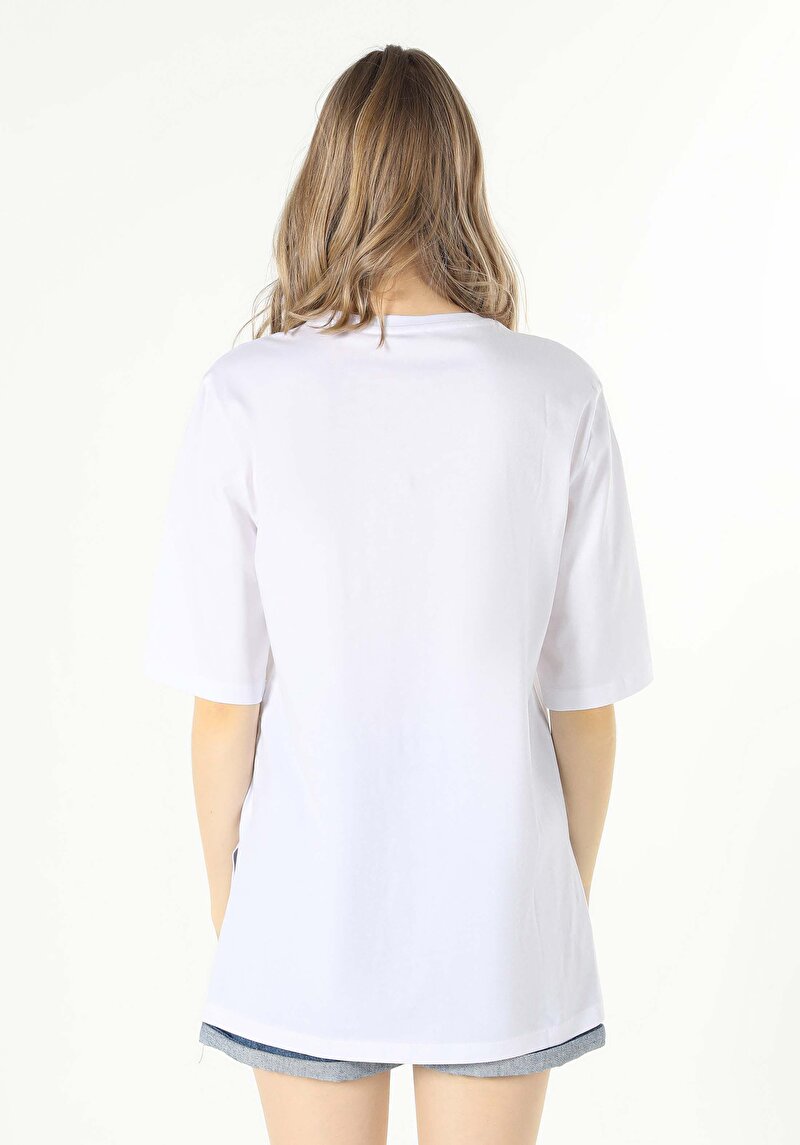 Imagine a Tricou Cu Maneca Scurta De Dama Alb Regular Fit Cl1059005