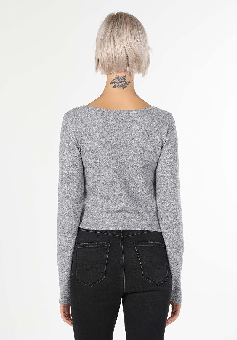 Afișați detalii pentru Tricou Cu Maneca Lunga De Dama Gri   Cl1059797