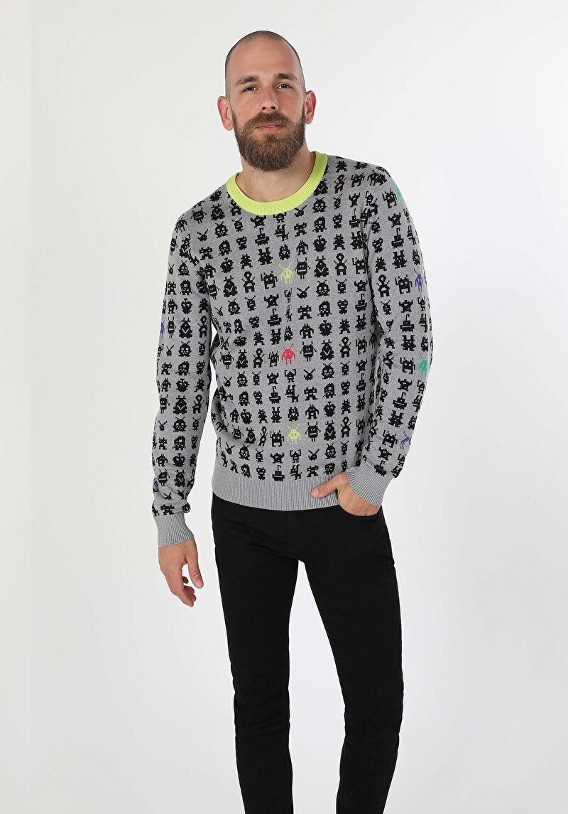 Imagine a Pulover De Barbati Gri Regular Fit Cl1060067