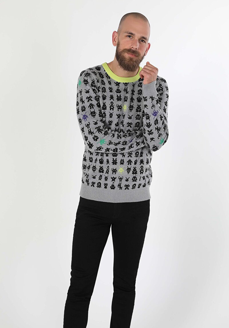 Afișați detalii pentru Pulover De Barbati Gri Regular Fit  Cl1060067