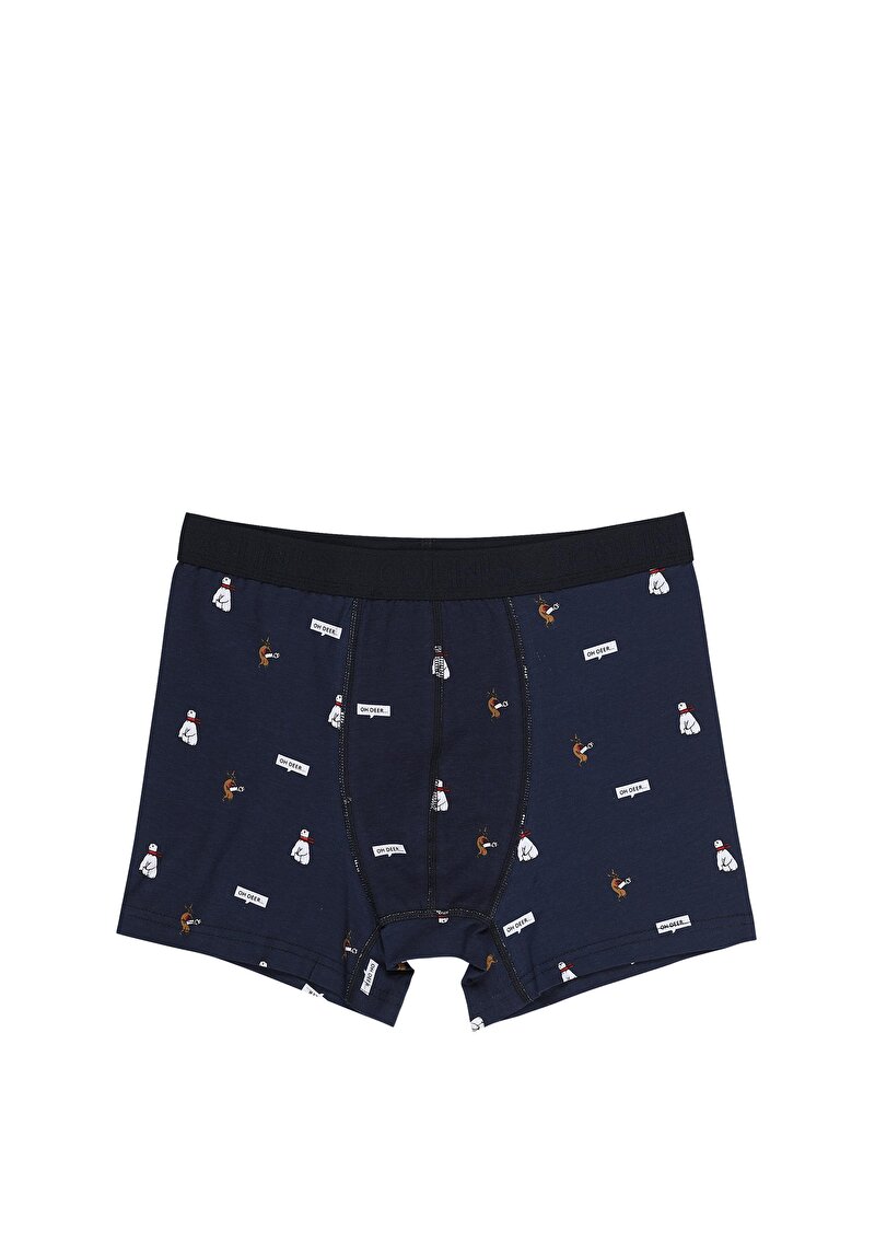 Imagine a Modern Fit Imprimat Boxer Bleumarin Pentru Bărbați