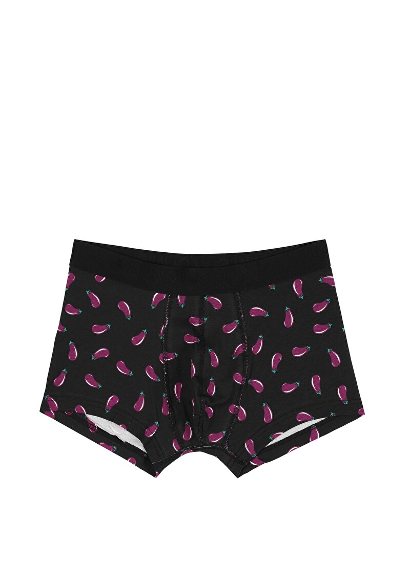 Imagine a Boxer Negru Pentru Bărbați Cu İmprimeu Modern Fit