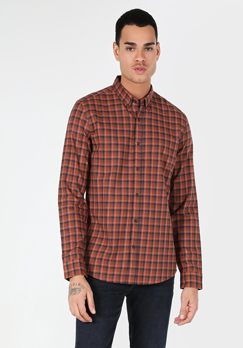 Afișați detalii pentru Camasa Cu Maneca Lunga De Barbati Maro Slim Fit  Cl1061022