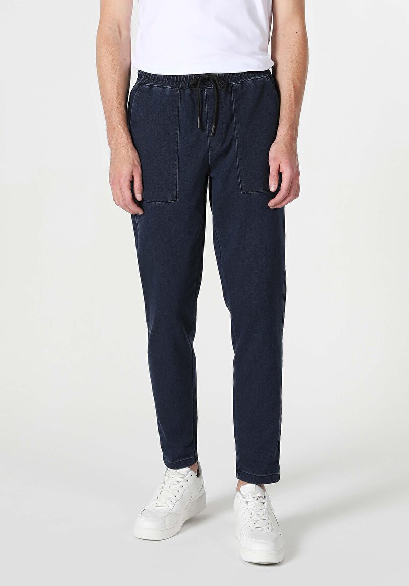 Imagine a Pantaloni De Barbati Albastru Marin Slim Fit Cl1062431