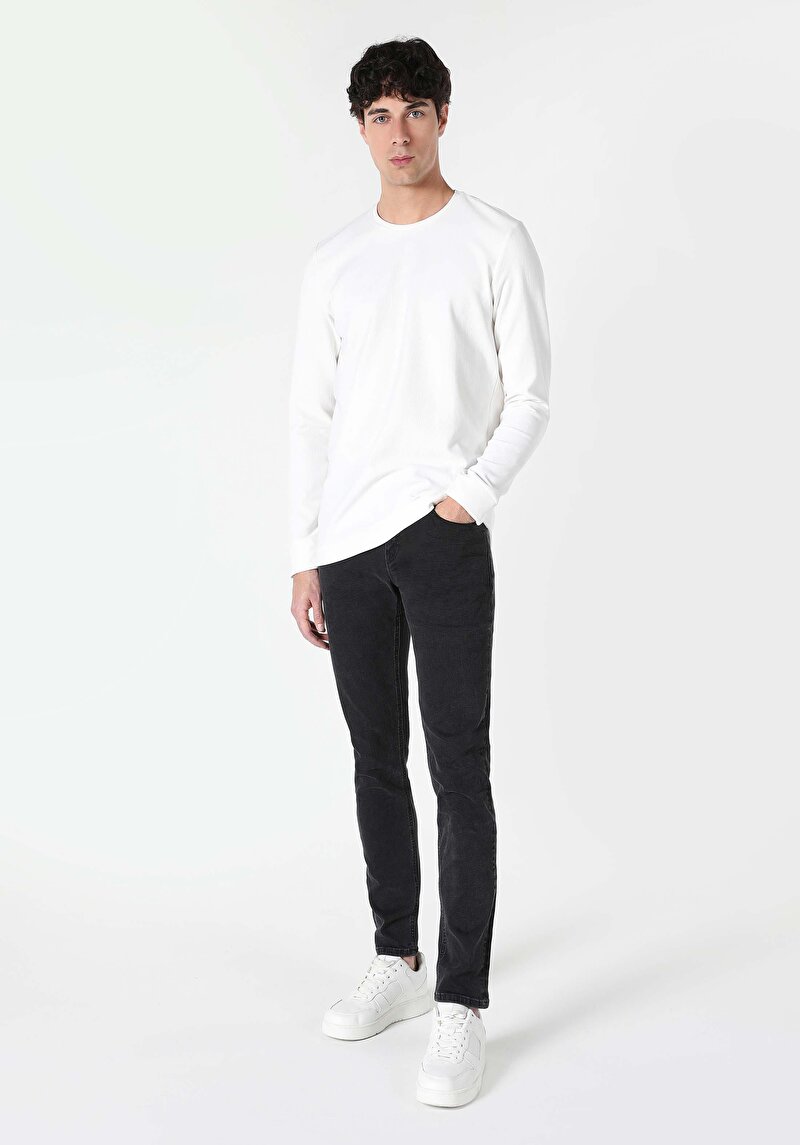 Imagine a Tricou Cu Maneca Lunga De Barbati Alb Regular Fit  Cl1062460