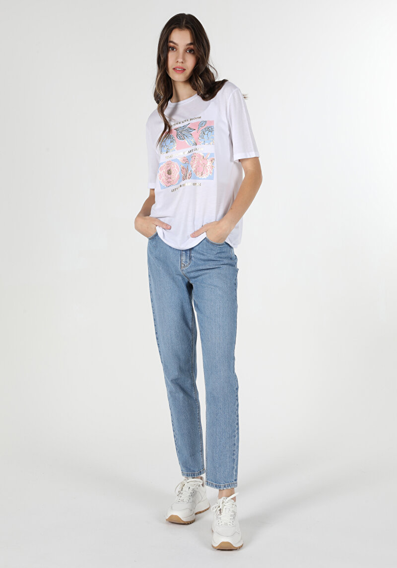 Afișați detalii pentru Tricou Cu Maneca Scurta De Dama Alb Regular Fit  Cl1063246