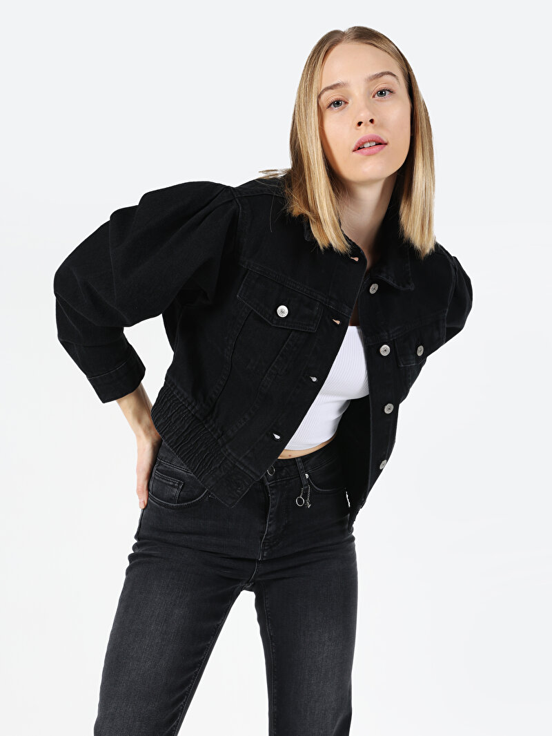 Imagine a Jacheta De Dama Negru Regular Fit Cl1062331