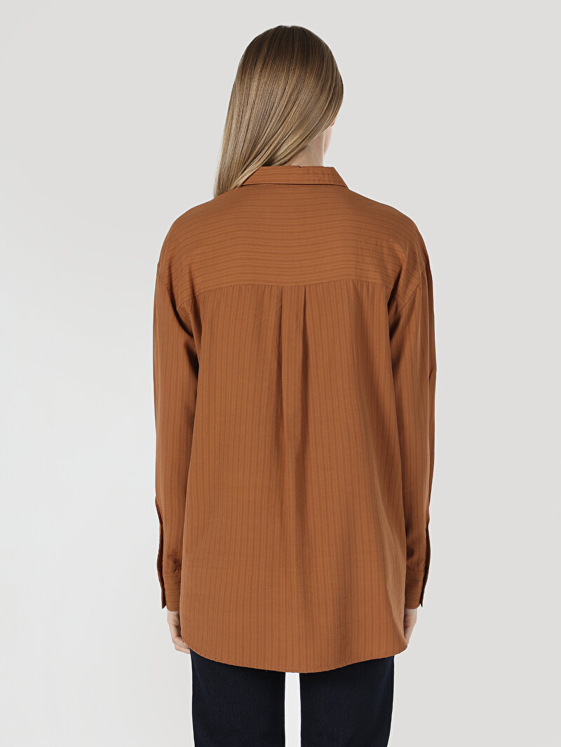 Afișați detalii pentru Camasa Cu Maneca Lunga De Dama Portocaliu Relaxed Fit  Cl1063168