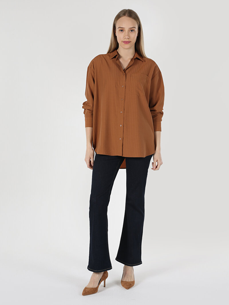 Afișați detalii pentru Camasa Cu Maneca Lunga De Dama Portocaliu Relaxed Fit  Cl1063168